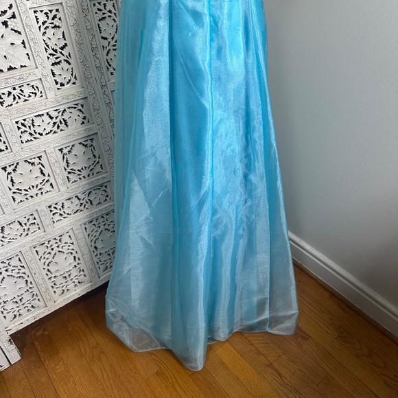 Blondie Nites By Jaslene Y2K Style Baby Blue Fairy Core Embellished Prom Dress - Picture 6 of 8